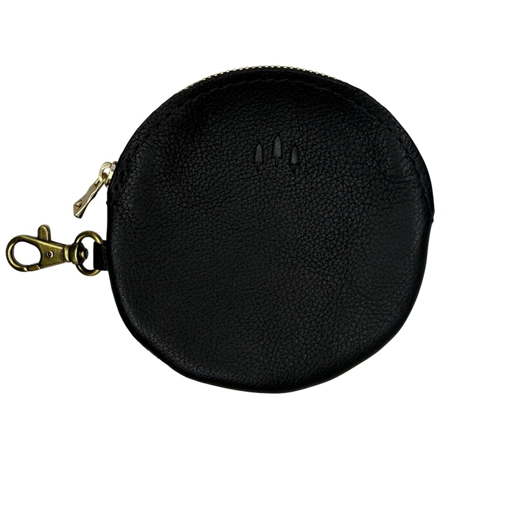 Portland Leather Goods Gordita Pouch Pebbled Black Leather Coin Purse NEW